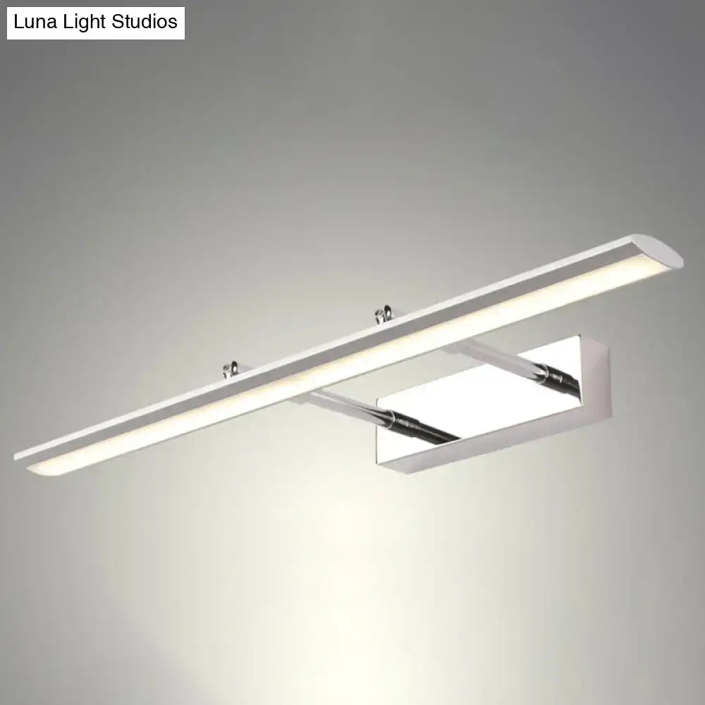 Modern chrome led wall light with adjustable joint – bathroom sconce
