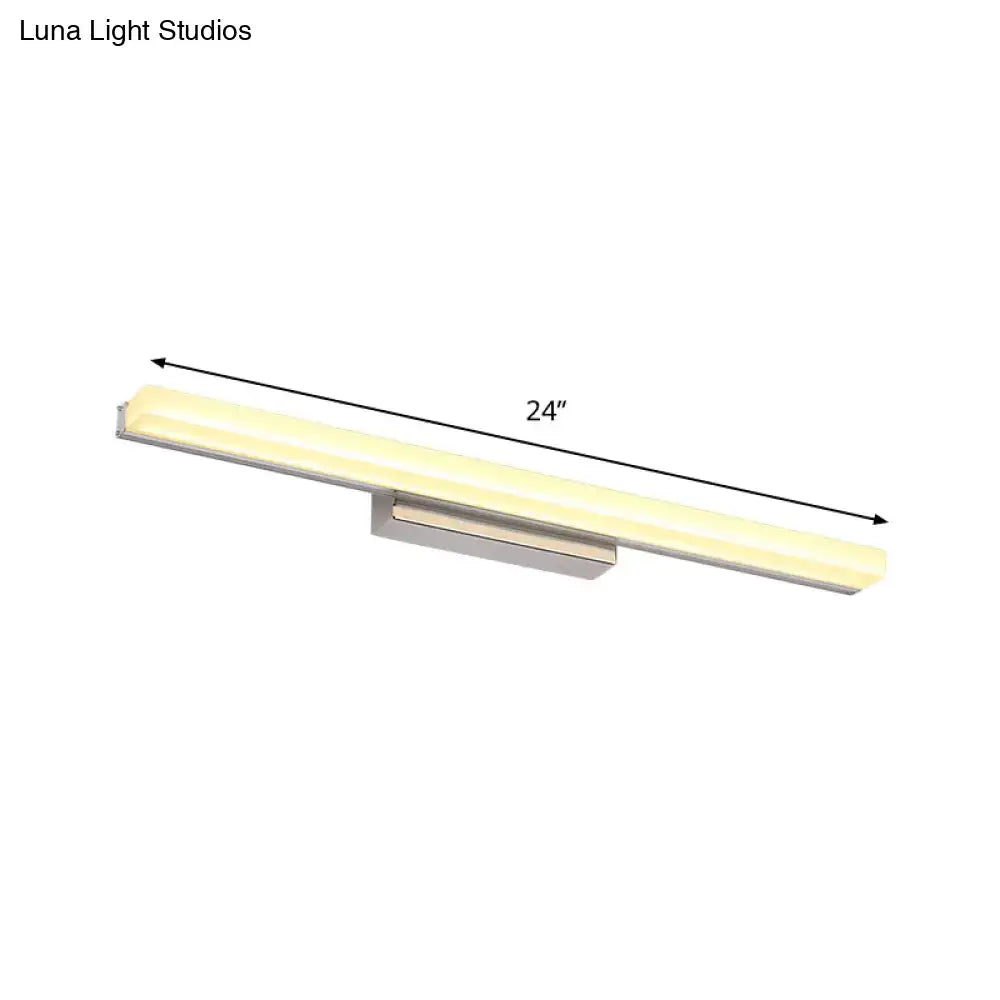 DecorBites™ Contemporary LED Chrome Vanity Light with Streamlined Metal Shade for Bathroom