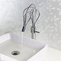 Modern chrome led waterfall bathroom faucet with blue light stream