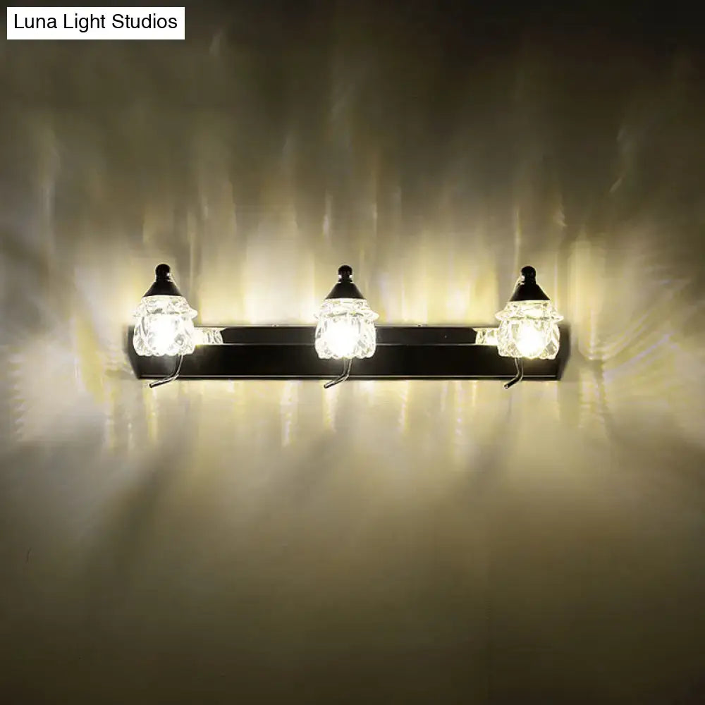 Modern chrome mushroom vanity mirror light with crystal shades bathroom