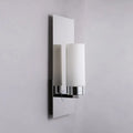 Modern chrome opal glass tube wall light bedroom sconce