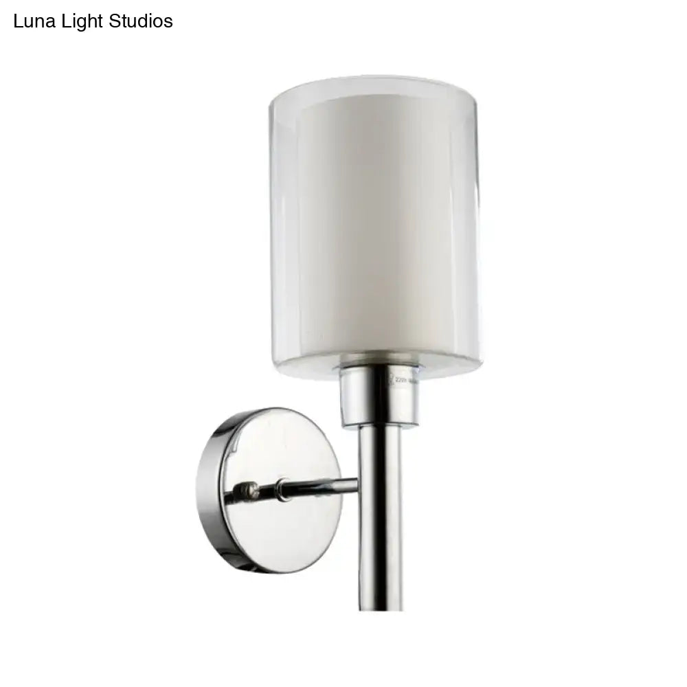 Modern chrome pencil arm sconce stairway wall mount light fixture
