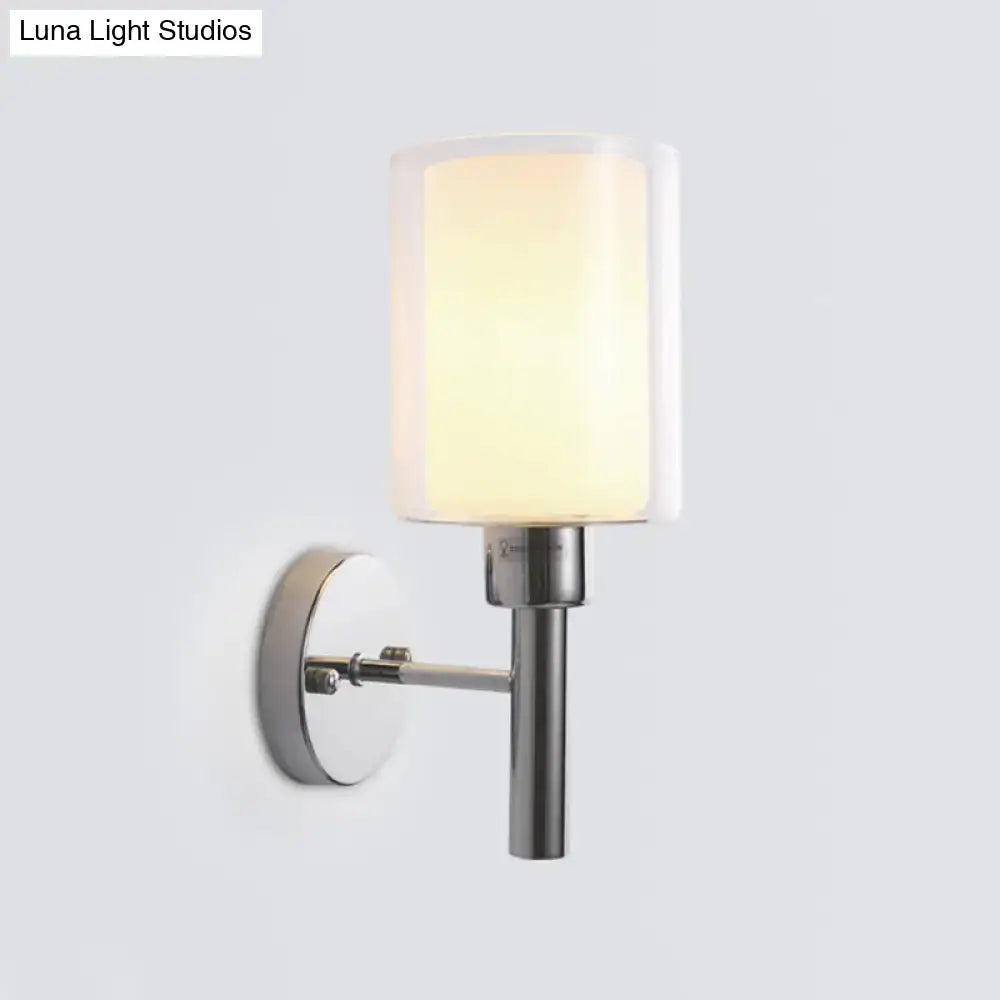 Modern chrome pencil arm sconce stairway wall mount light fixture