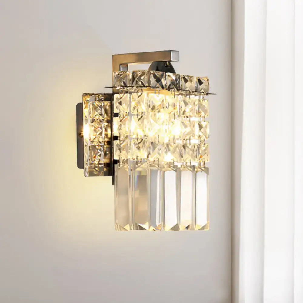 Modern chrome rectangle crystal wall light living room 110v-120v