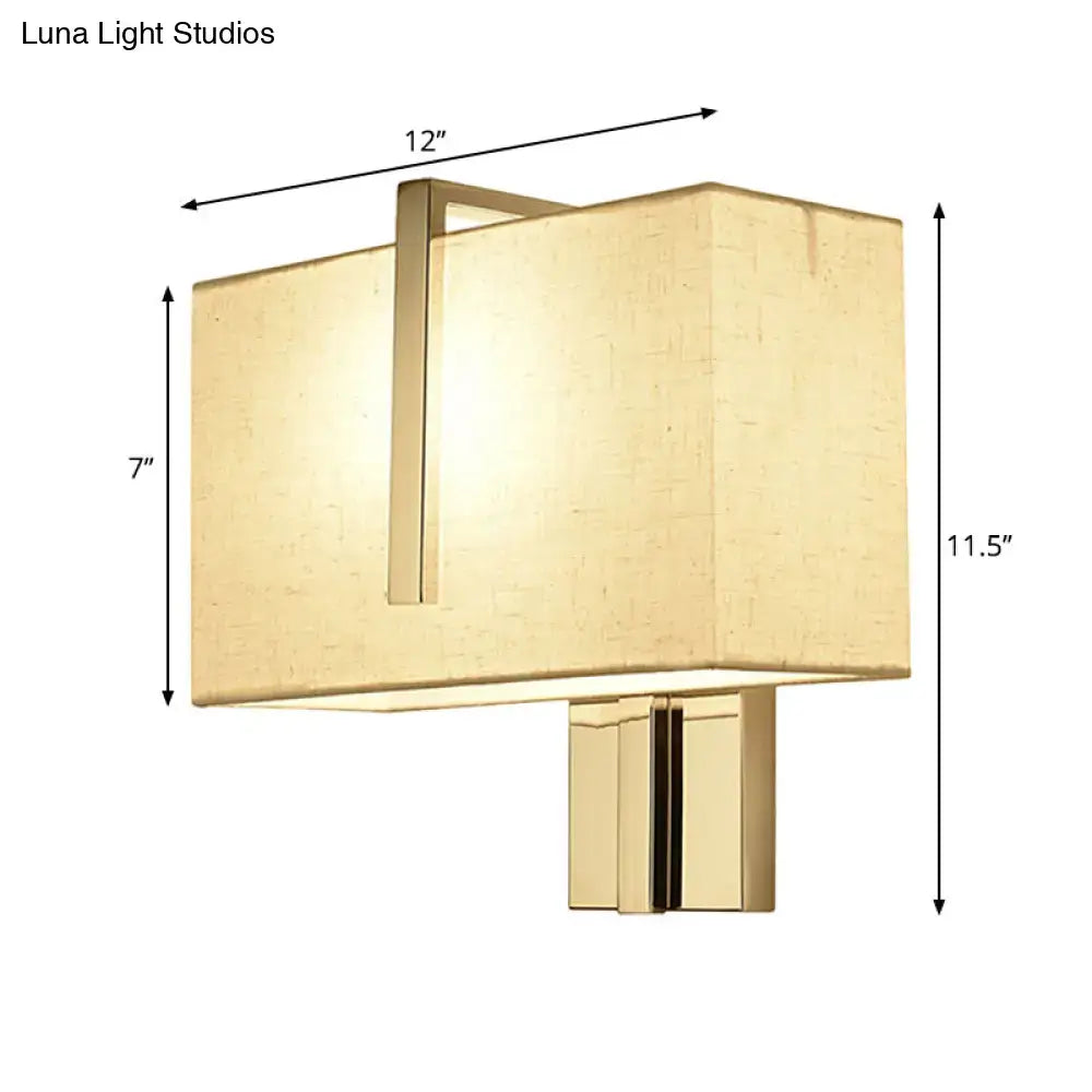 Modern chrome rectangular fabric wall sconce e26 e27 living room light
