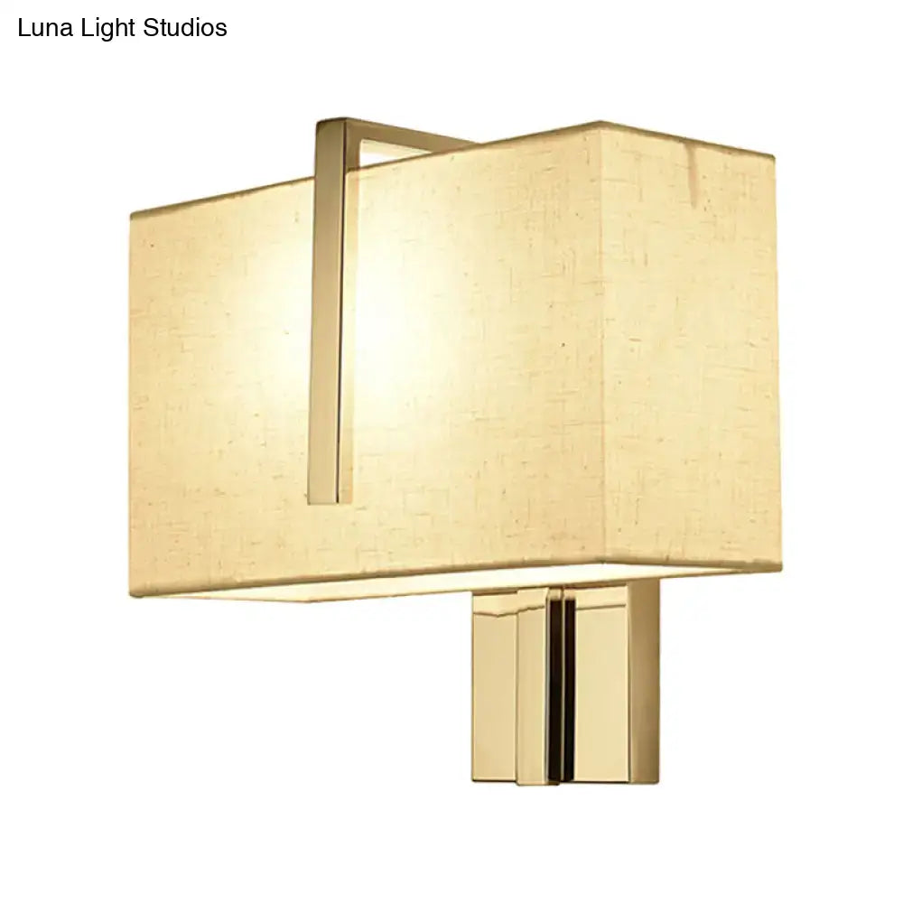 Modern chrome rectangular fabric wall sconce e26 e27 living room light