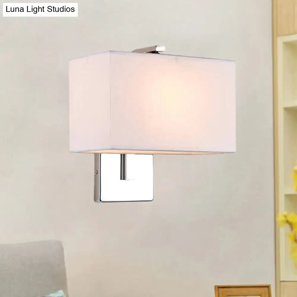 Modern chrome rectangular fabric wall sconce e26 e27 living room light