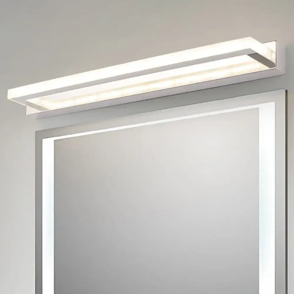 Modern chrome rectangular led sconce bathroom wall light