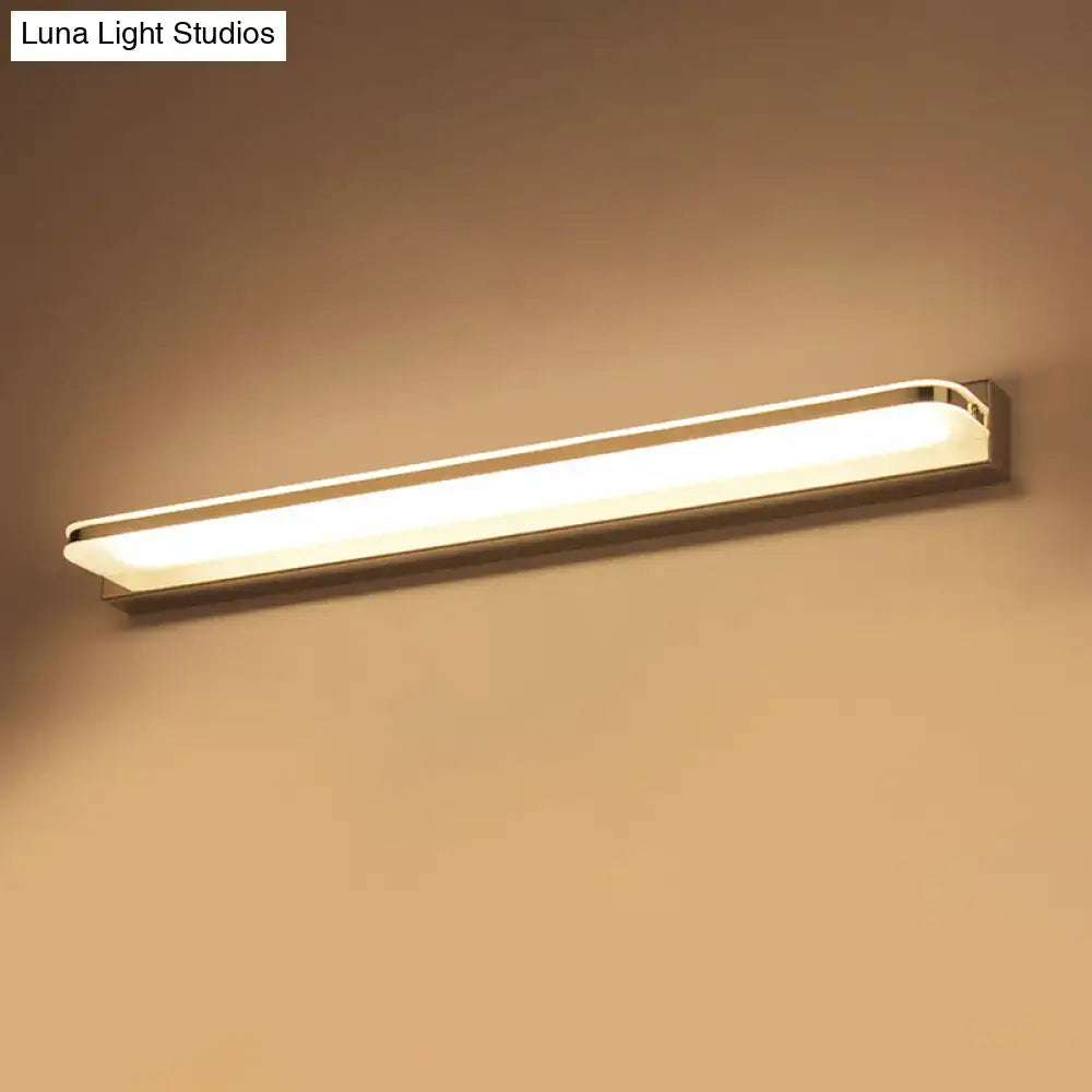 Modern chrome rectangular led wall light – bathroom light fixture
