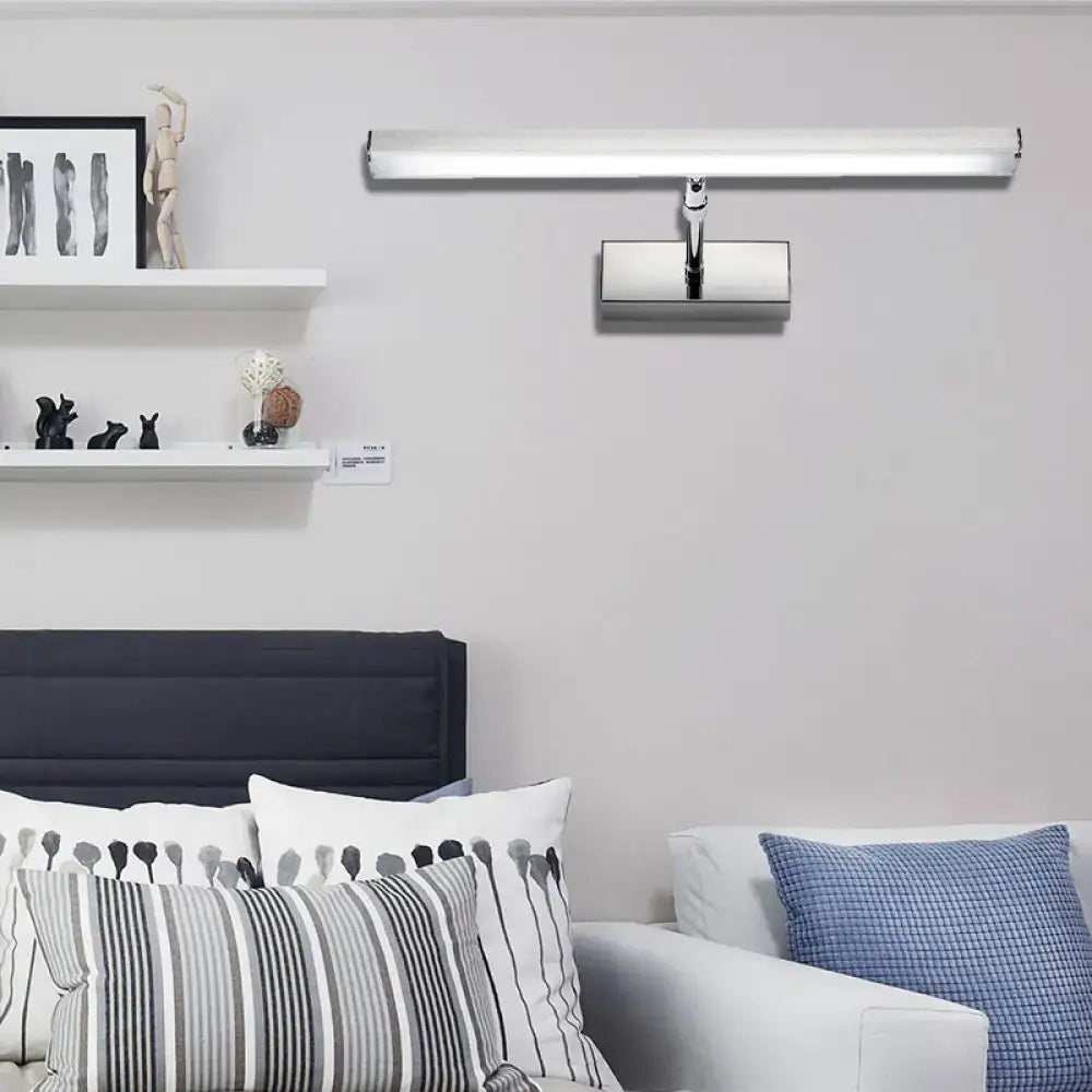 DecorBites™ Simple Style Aluminum LED Sconce Wall Light in Chrome, customized Width (19"/23") - Warm/White Light