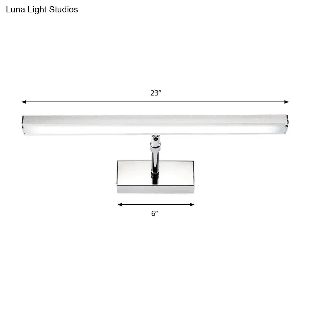 DecorBites™ Simple Style Aluminum LED Sconce Wall Light in Chrome, customized Width (19"/23") - Warm/White Light