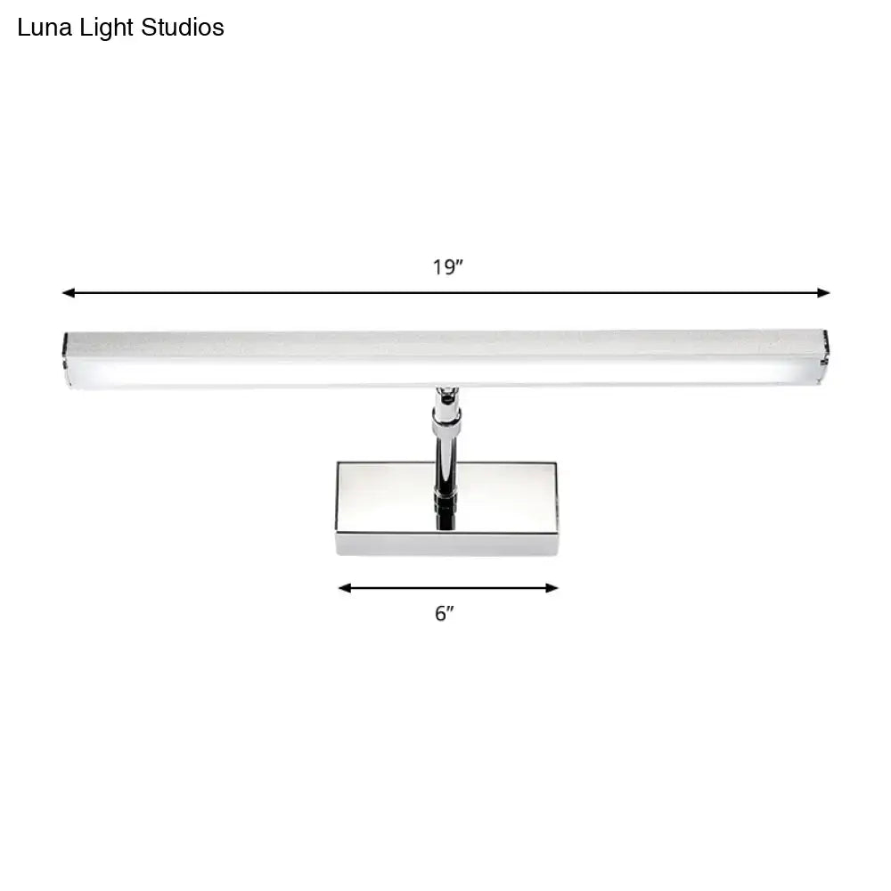 DecorBites™ Simple Style Aluminum LED Sconce Wall Light in Chrome, customized Width (19"/23") - Warm/White Light