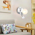 Modern chrome sconce with dual globe glass shades for living room