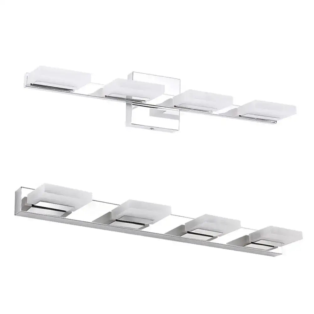 Modern chrome square acrylic wall sconce lighting bathroom lamp