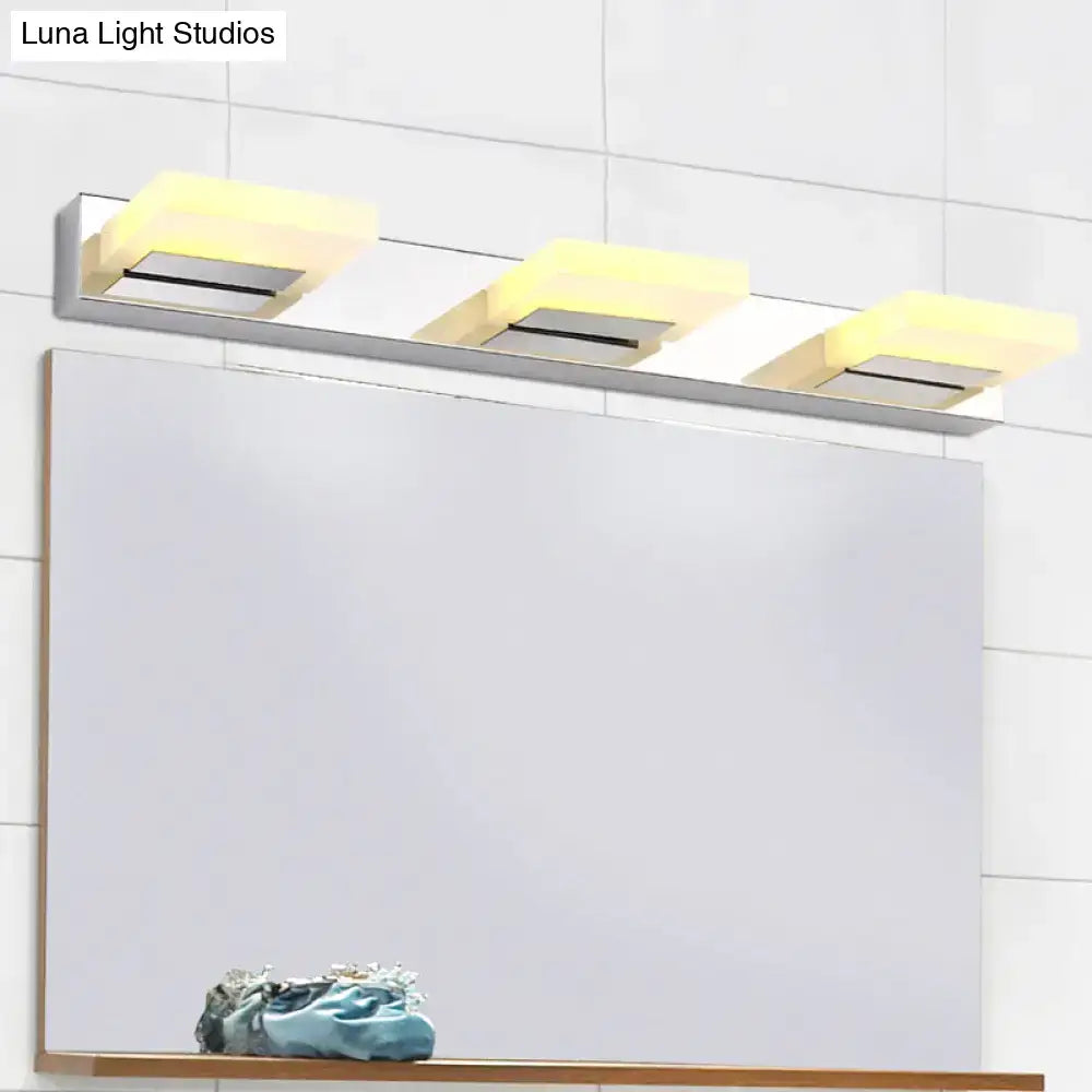 Modern chrome square acrylic wall sconce lighting bathroom lamp