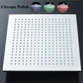 DecorBites™ 16" Chrome Brass LED Rain Shower Head; Ultra Thin Square Design, Color Changing