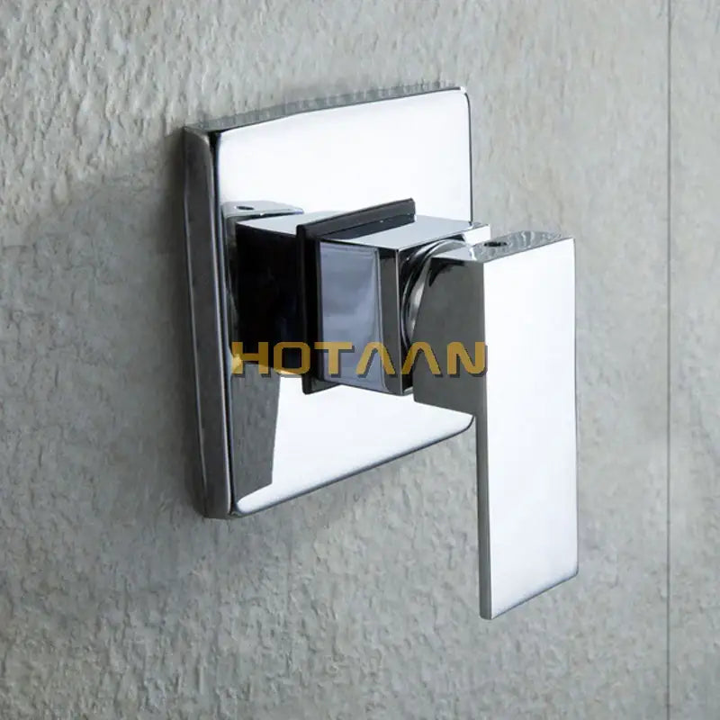 Modern chrome square rain shower set bathroom wall tap