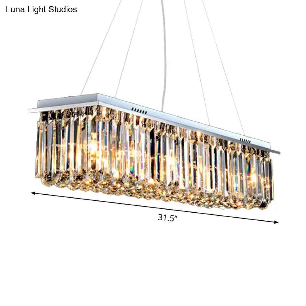 Modern chrome stainless steel crystal chandelier dining room ceiling light