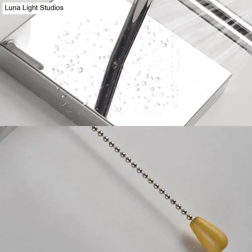 Modern chrome tapered wall sconce – bedroom fabric led light