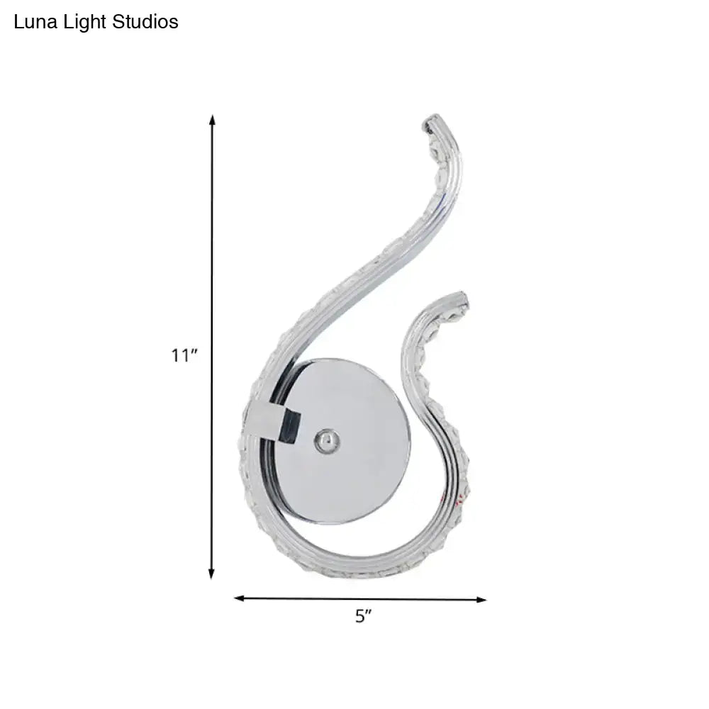 Modern chrome twist led wall light bedroom warm white light