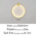 Modern circular black led wall lights for living room decor