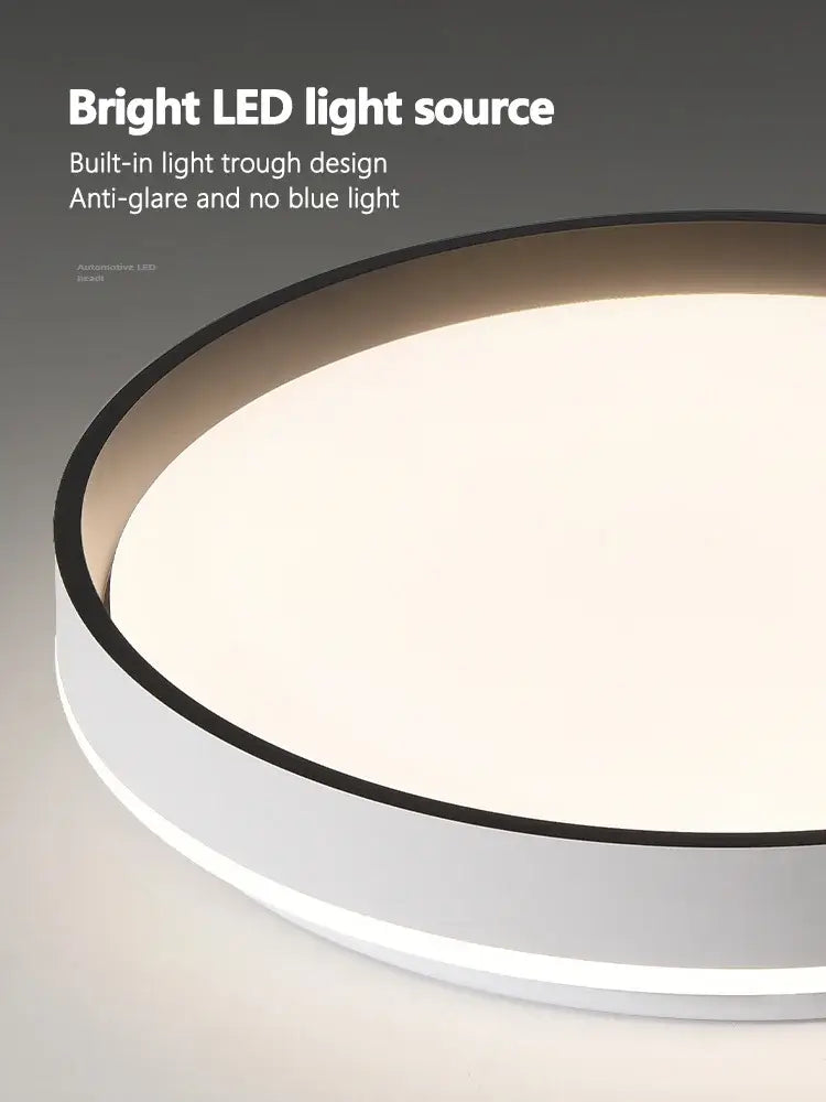 Modern circular black & white led ceiling lamp for bedroom