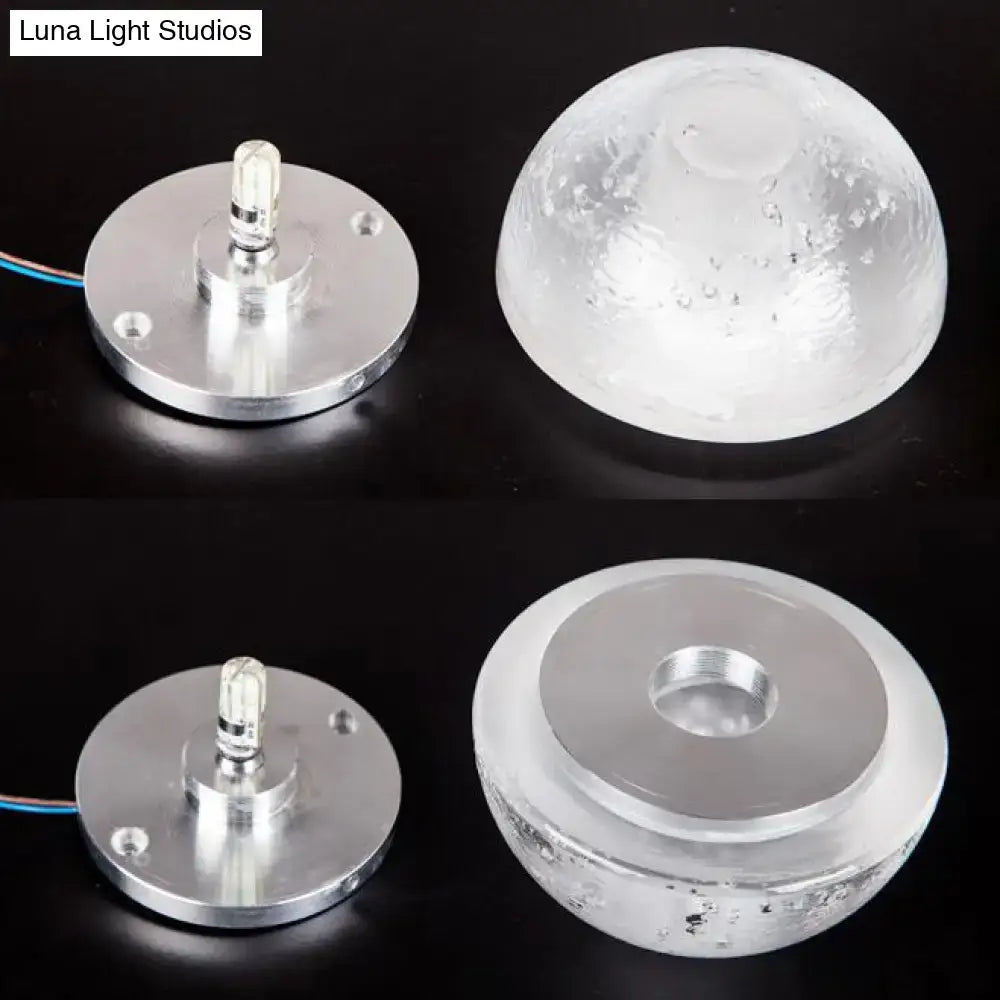 DecorBites™ Modern Clear Bubble Crystal Wall Sconce Hemisphere - Warm/White Light for Hallway & Living Room