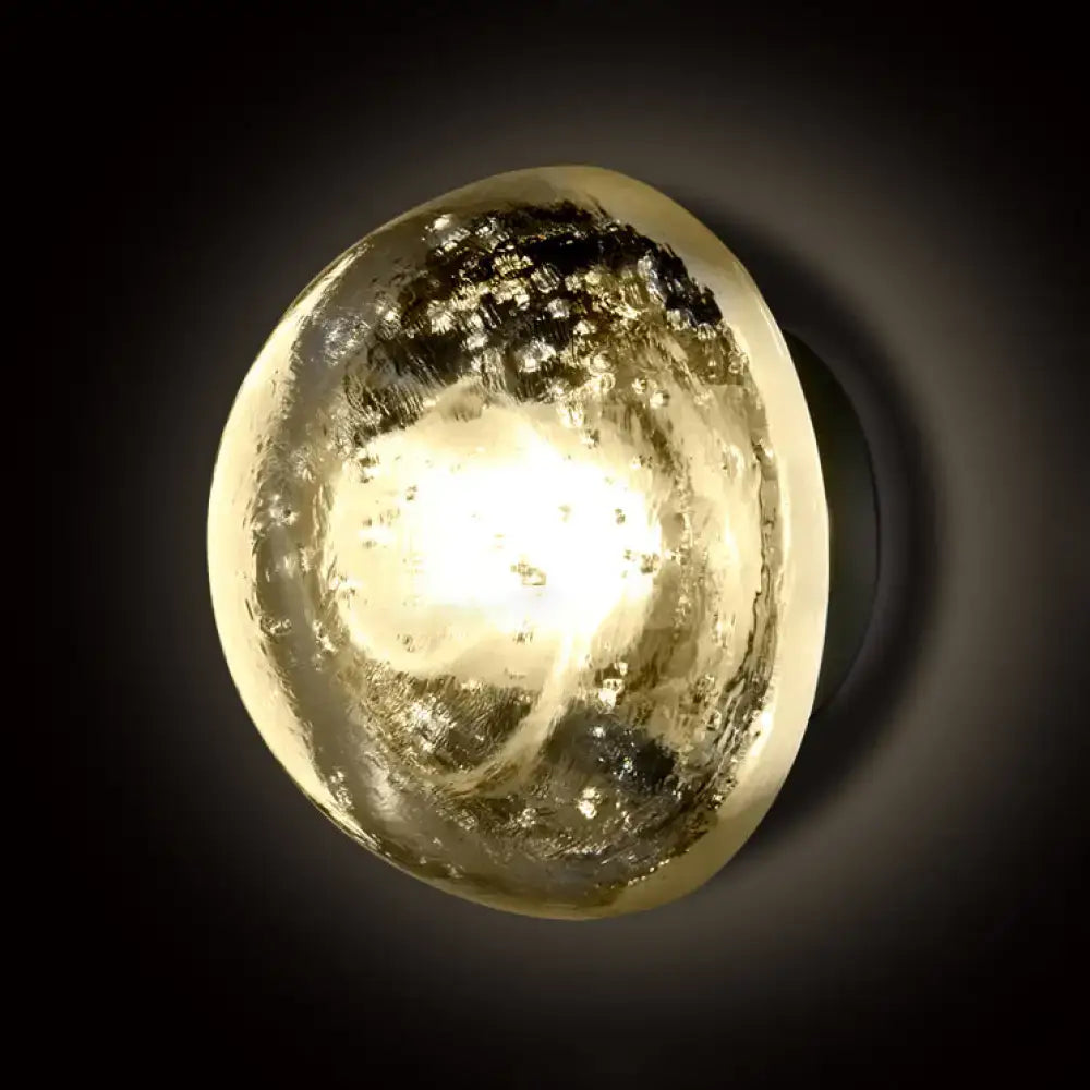DecorBites™ Modern Clear Bubble Crystal Wall Sconce Hemisphere - Warm/White Light for Hallway & Living Room