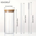 Modern clear glass tumbler cups with bamboo lids 4-piece kitchen set