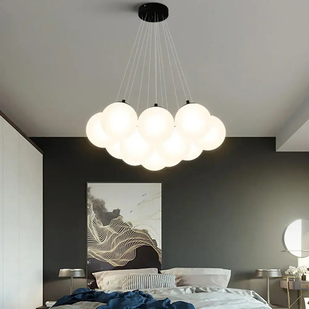 DecorBites™ Bubble Glass Ball Pendant Lights Chandelier for Living Room Bedroom Kitchen Kids G9 LED