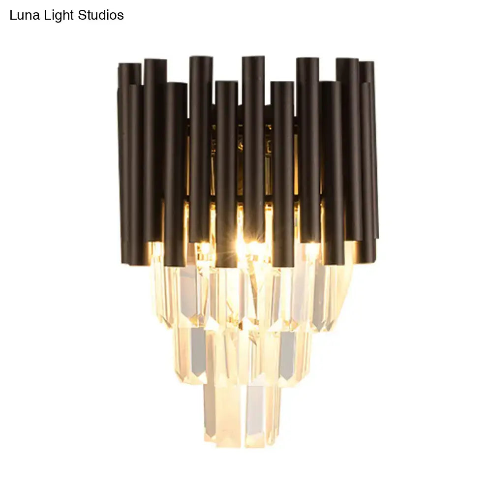Modern coffee crystal wall light living room double sconce