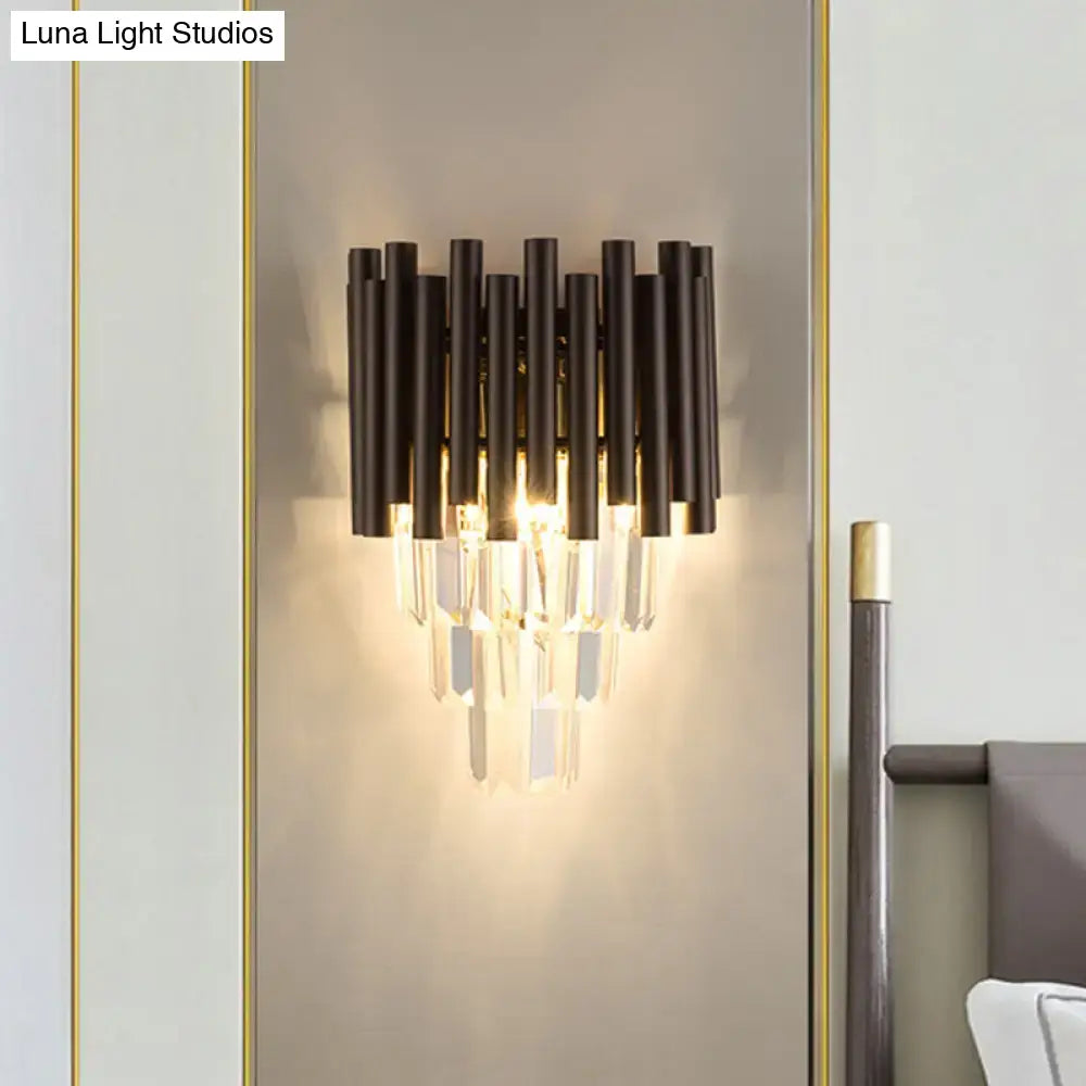 Modern coffee crystal wall light living room double sconce