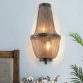 Modern coffee & silver chain wall lamp for bedroom 110v-120v 220v-240v