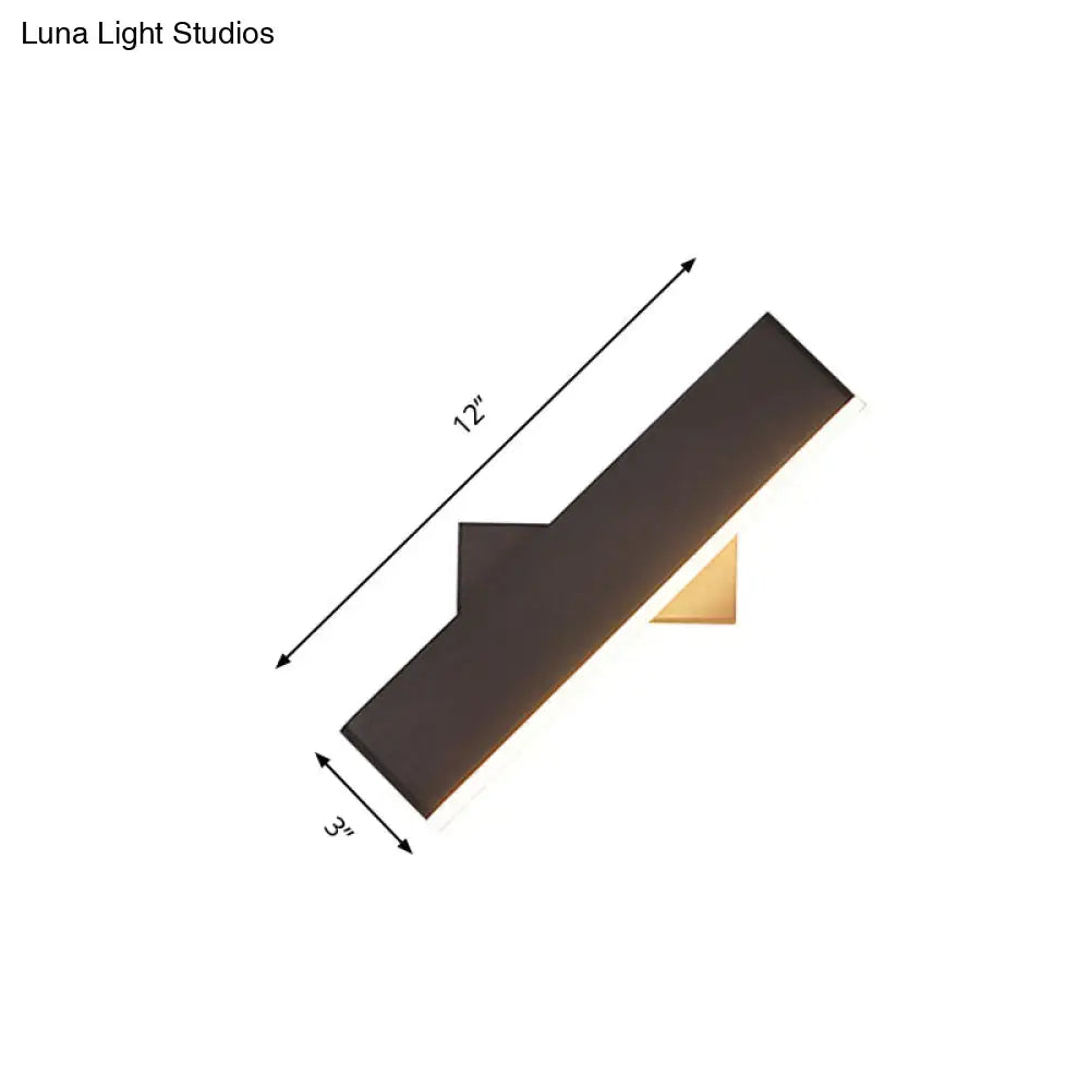DecorBites™ Rotatable Metal Rectangular Sconce LED Wall Lamp for Bedside, Contemporary Lighting in Coffee/White with Warm/White Light