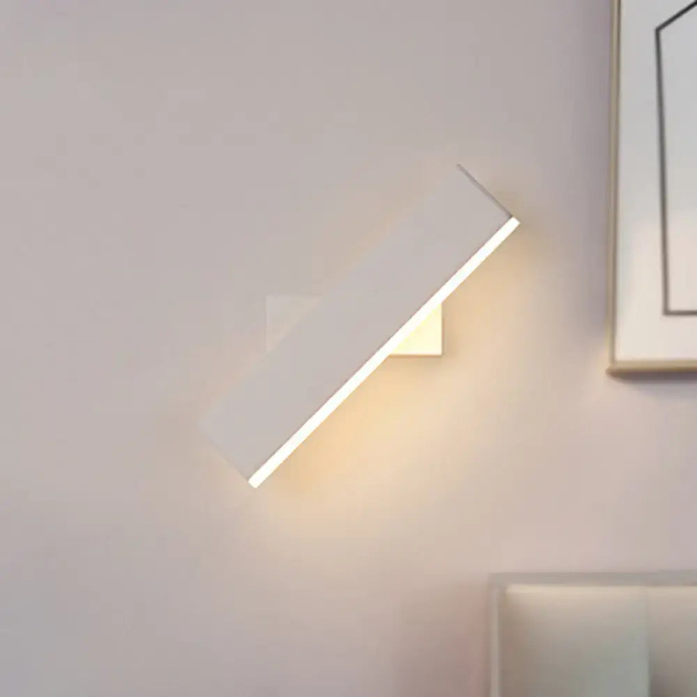 DecorBites™ Rotatable Metal Rectangular Sconce LED Wall Lamp for Bedside, Contemporary Lighting in Coffee/White with Warm/White Light