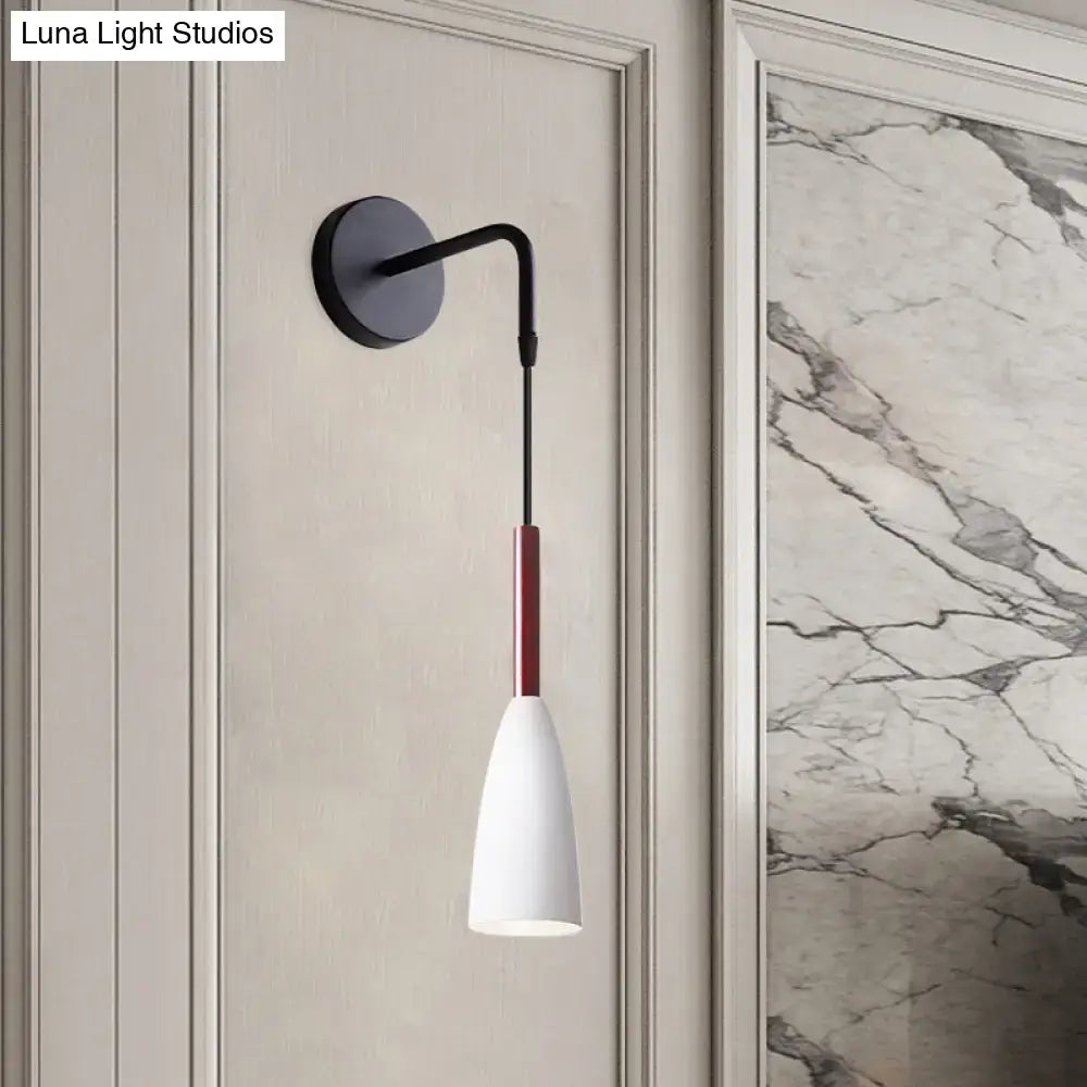 Modern conical black wall lamp – bedroom single bulb fixture