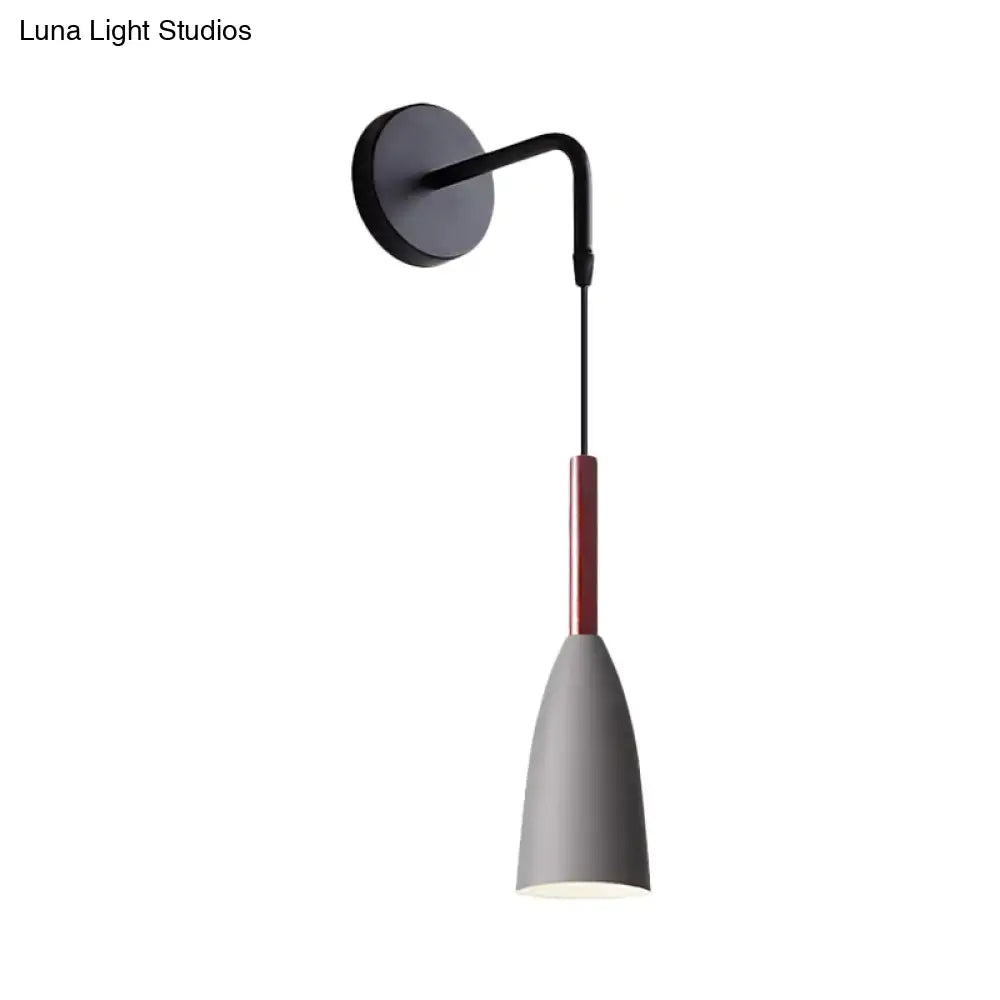 Modern conical black wall lamp – bedroom single bulb fixture