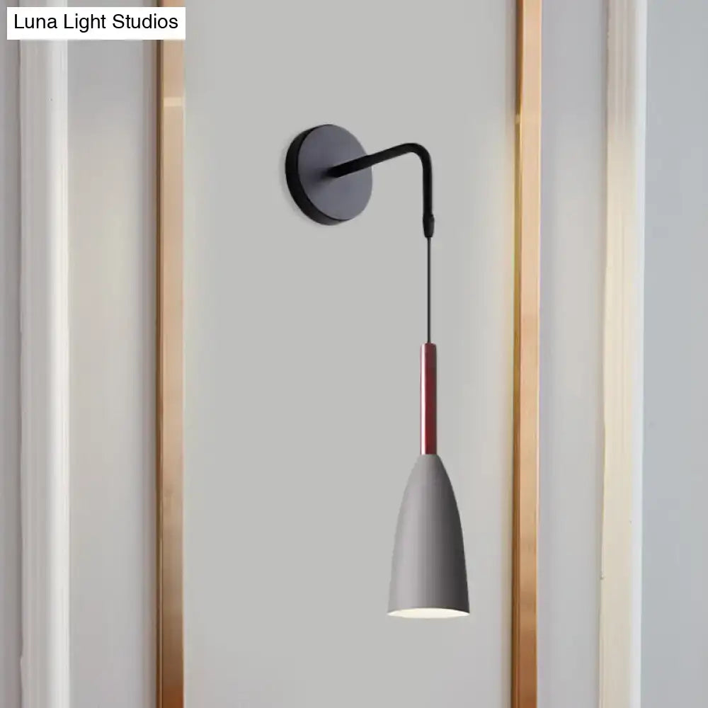 Modern conical black wall lamp – bedroom single bulb fixture