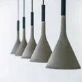 Modern conical concrete pendant lights for kitchen and dining room