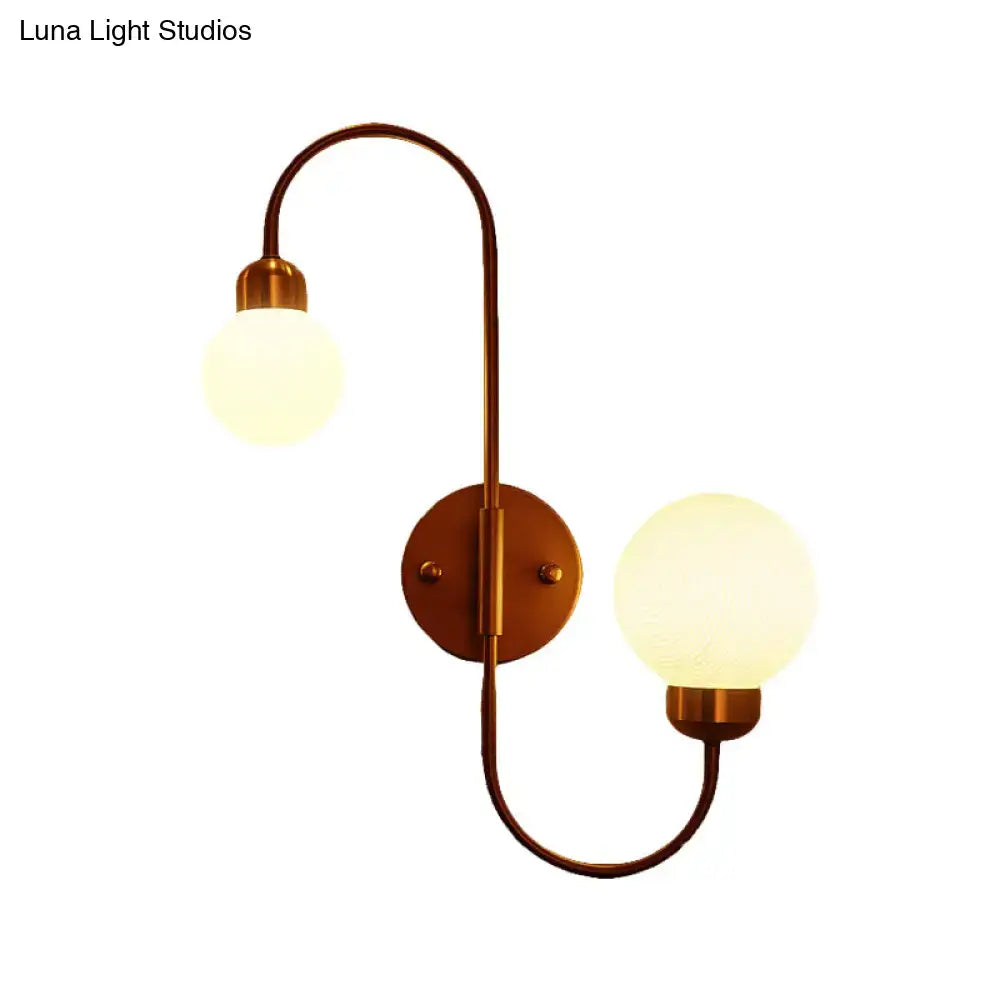 DecorBites™ Modern White Glass Wall Mounted Light - 2-Head Spherical Wall Sconce for Living Room
