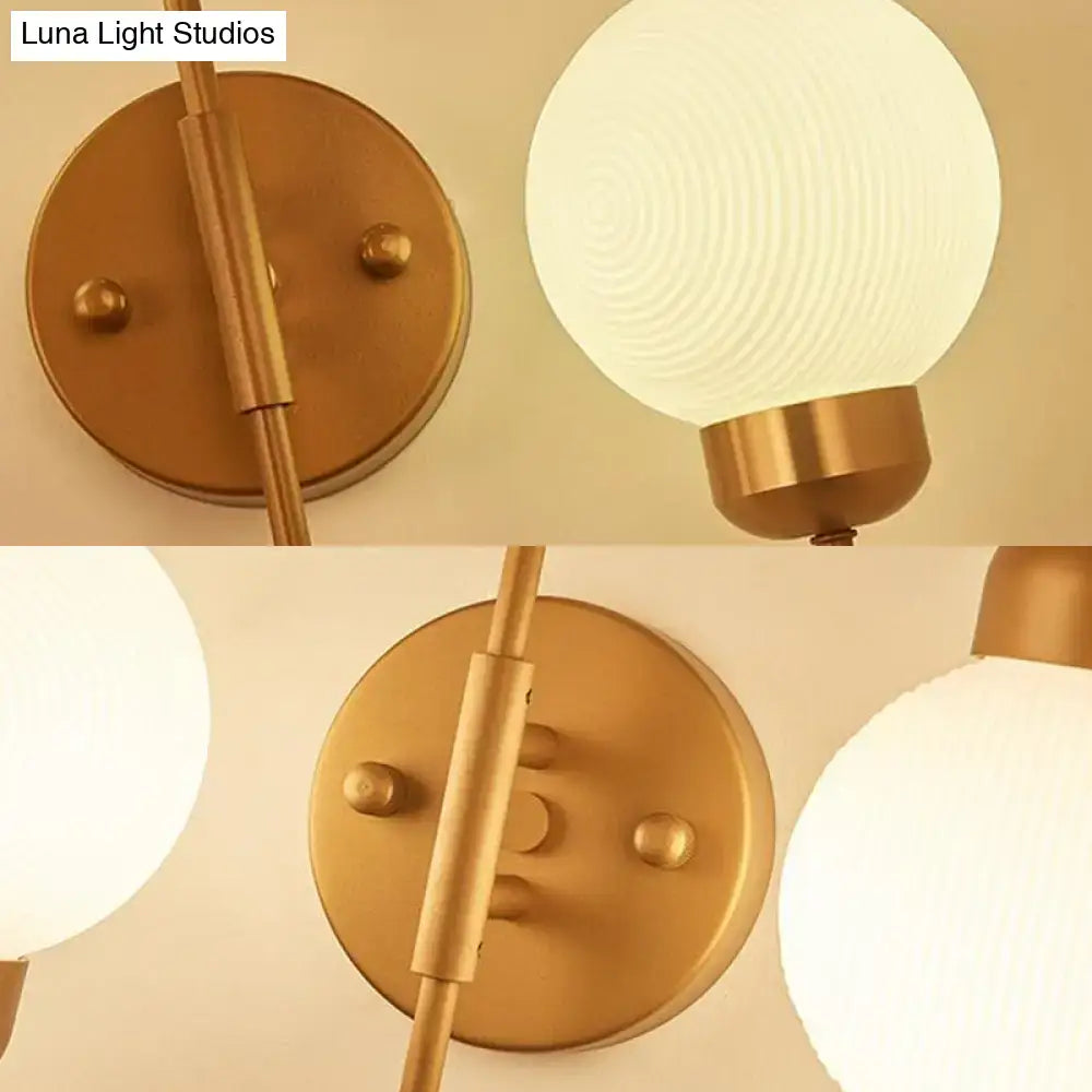 DecorBites™ Modern White Glass Wall Mounted Light - 2-Head Spherical Wall Sconce for Living Room