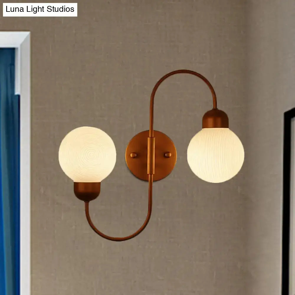DecorBites™ Modern White Glass Wall Mounted Light - 2-Head Spherical Wall Sconce for Living Room