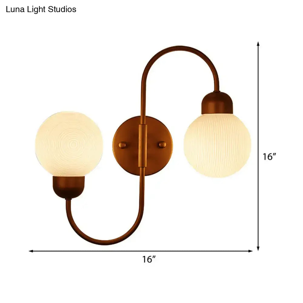 DecorBites™ Modern White Glass Wall Mounted Light - 2-Head Spherical Wall Sconce for Living Room