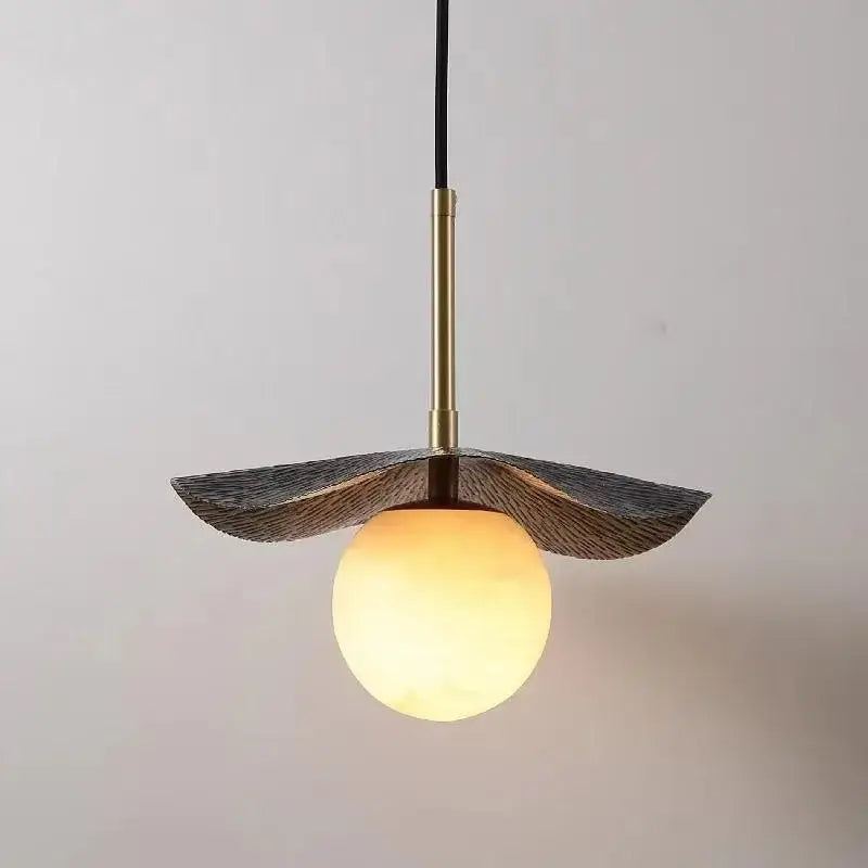 DecorBites™ Copper Bedside Chandelier with Natural Marble Ball for Dining Room, G9 Bulb Lighting
