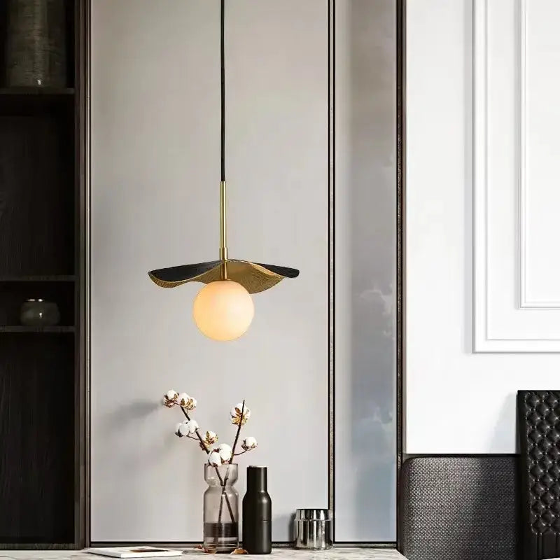 DecorBites™ Copper Bedside Chandelier with Natural Marble Ball for Dining Room, G9 Bulb Lighting
