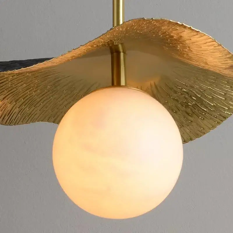 DecorBites™ Copper Bedside Chandelier with Natural Marble Ball for Dining Room, G9 Bulb Lighting