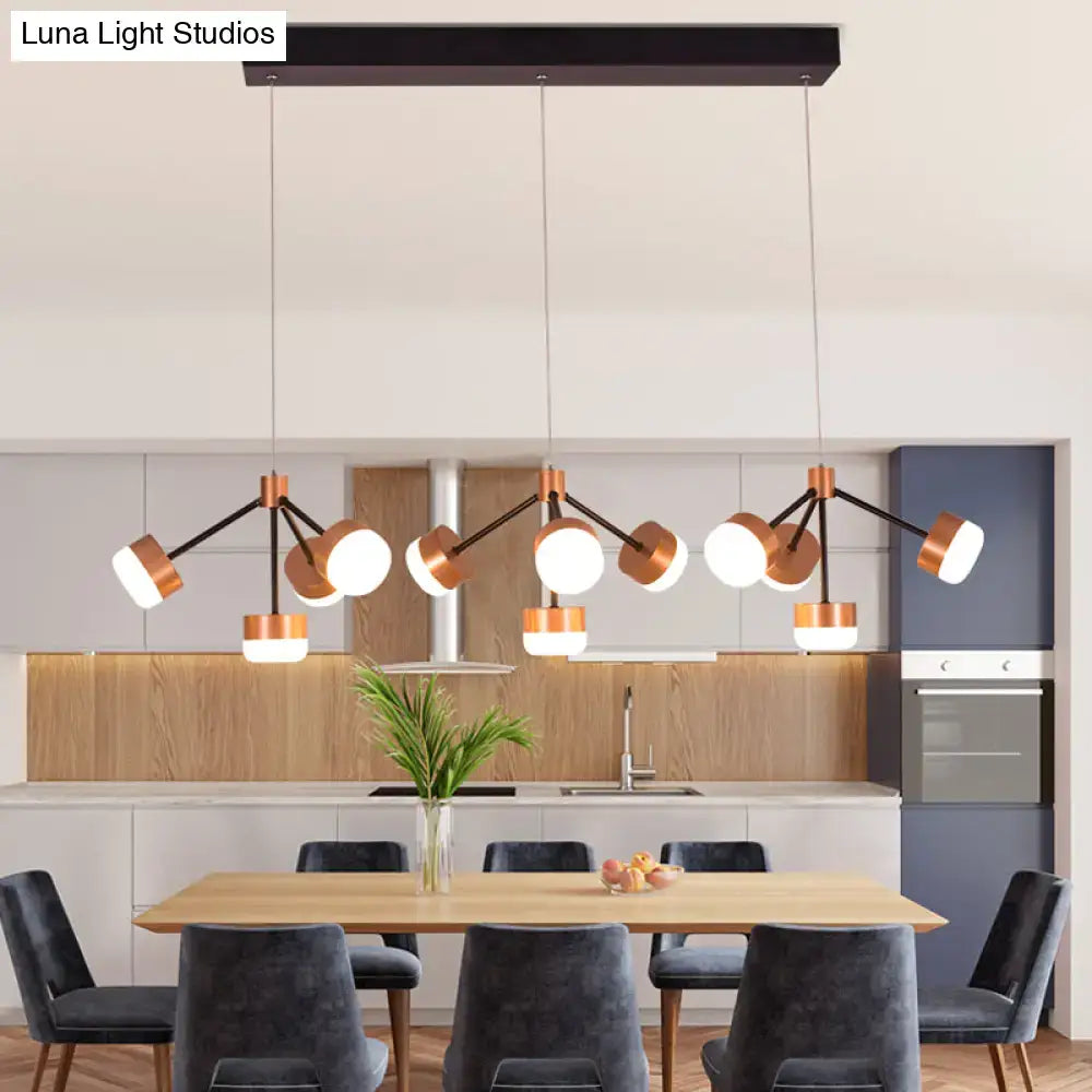 Modern copper & black sputnik ceiling island light for bedroom
