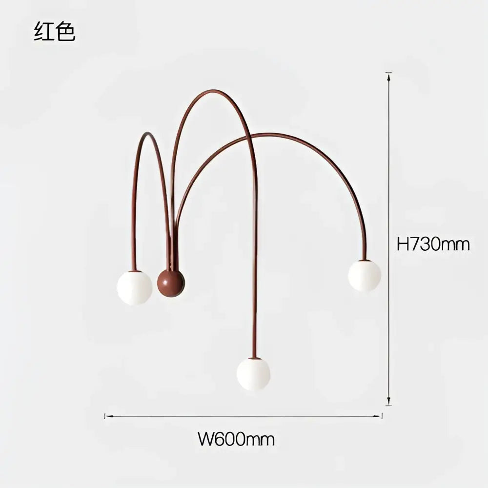 Modern copper branch glass wall lamp for living room