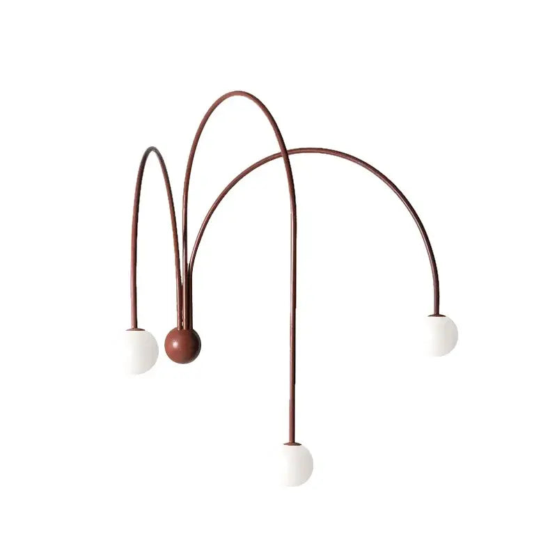 Modern copper branch glass wall lamp for living room