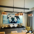 DecorBites™ Contemporary Metal Drum Island Lamp - 4-Head Copper Ceiling Light for Dining Room